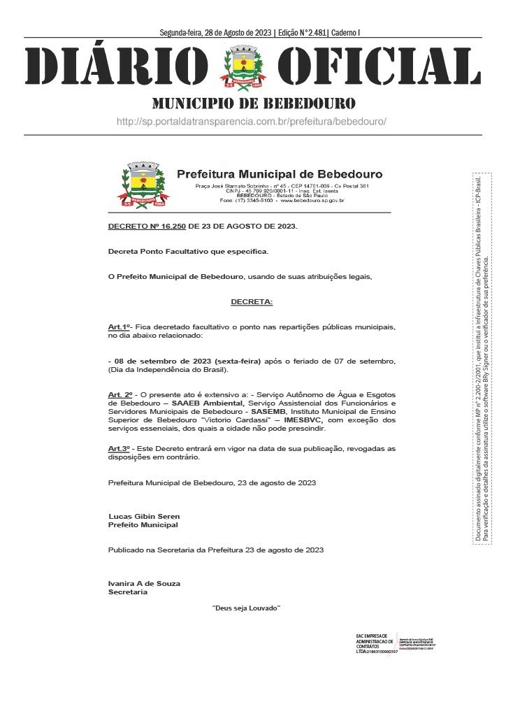 Feriado e ponto facultativo | Dia da Independência do Brasil
