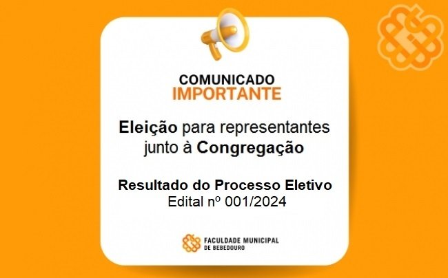 Resultado do Processo Eletivo da Congregação nº 01/2024