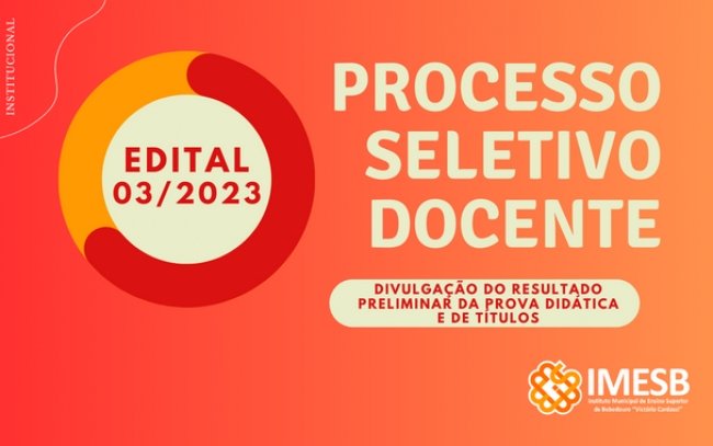 Resultado preliminar Edital 03/2023 - Processo Seletivo para contratação temporária de professores