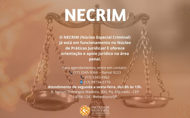Faculdade Municipal de Bebedouro e Polícia Civil firmam parceria para audiências de conciliação do NECRIM