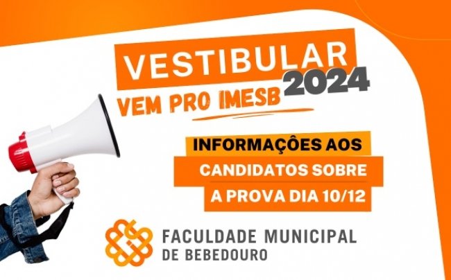 Vestibular IMESB 2024/2 será realizado neste domingo (10/12)